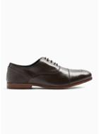 Topman Mens Brown Leather Ollie Oxford Shoes