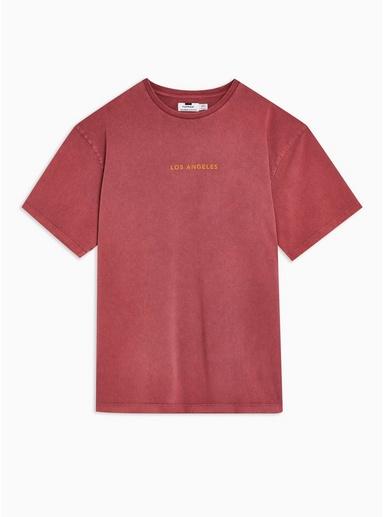 Topman Mens Red Burgundy Oversized La T-shirt
