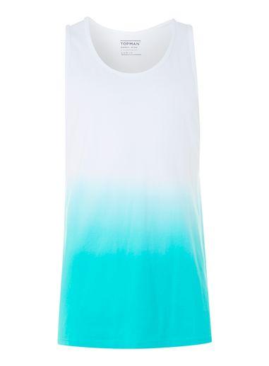 Topman Mens White Faded Print Tank Top