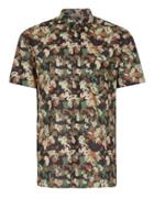 Topman Mens Multi Abstract Camouflage Short Sleeve Casual Shirt
