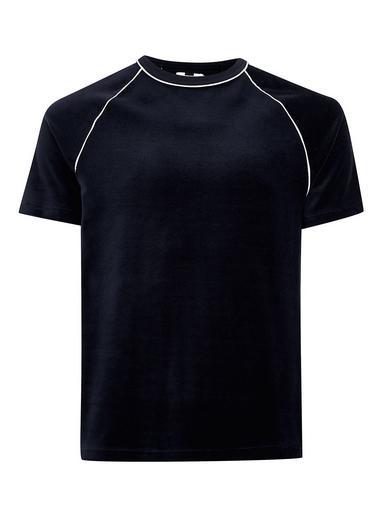 Topman Mens Navy Velour T-shirt