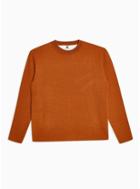Topman Mens Brown Tobacco Double Face Sweater
