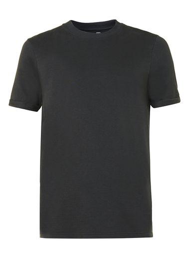 Topman Mens Washed Black Classic Fit Short Sleeve Sweatshirt