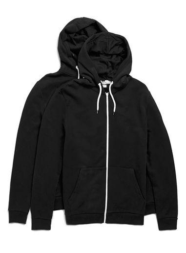 Topman Mens Long Sleeve Black Hoodie 2 Pack*