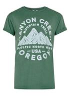 Topman Mens Green Canyon Creek Print Roller T-shirt