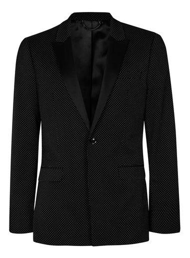 Topman Mens Black Pindot Skinny Fit Tuxedo Jacket