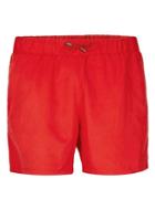 Topman Mens Red Embroidery Swim Shorts