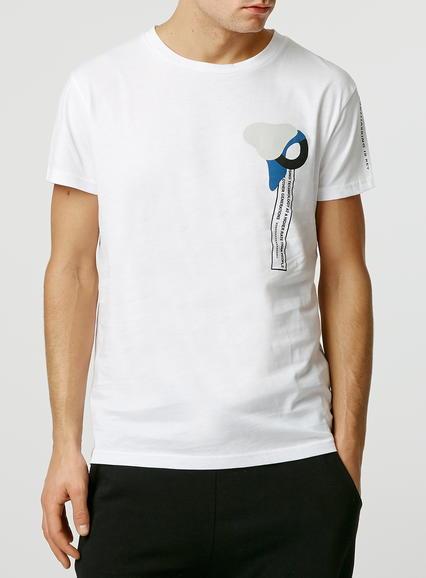 Topman Mens Systvm Warp White T-shirt