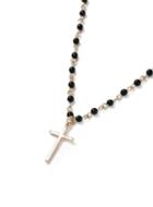 Topman Mens Black Gold Rosary Necklace*