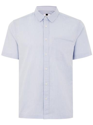 Topman Mens Blue Slub Classic Shirt