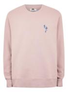Topman Mens Pink Flamingo Embroidered Sweatshirt
