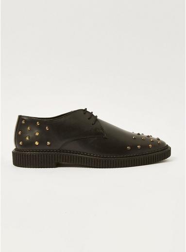Topman Mens Black 'mass' Stud Derby Shoes