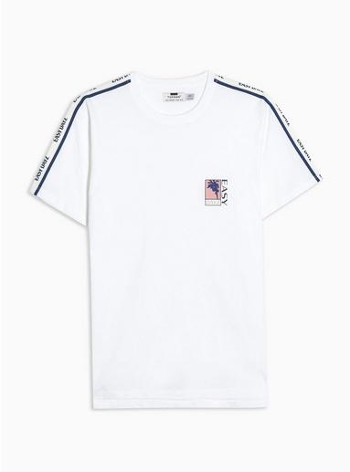 Topman Mens White Tape Easy Life T-shirt