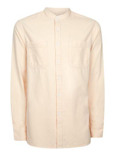 Topman Mens Pink Yellow Washed Twill Shirt