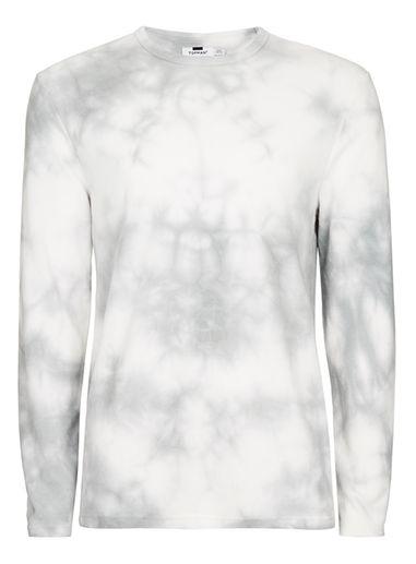 Topman Mens Grey Gray Tie-dye Waffle T-shirt