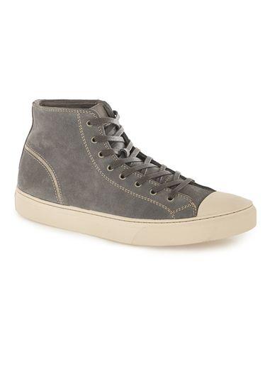 Topman Mens Grey Gray Suede Premium Hi Tops