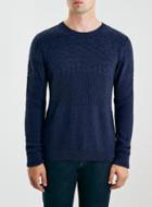 Topman Mens Ltd Roadtrip Blue Pattern Crew Sweater