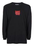 Topman Mens Black Printed Oversized Long Sleeve T-shirt