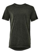 Topman Mens Black Green Burnt Wash Longline T-shirt