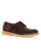 Topman Mens Red Union Burgundy Leather Derby Shoes