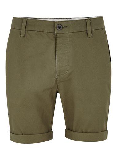 Topman Mens Khaki Stretch Slim Chino Shorts