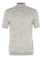 Topman Mens Brown Stone Mini Roll Neck Knitted T-shirt