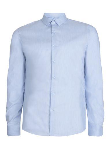 Topman Mens Light Blue Marl Muscle Fit Dress Shirt