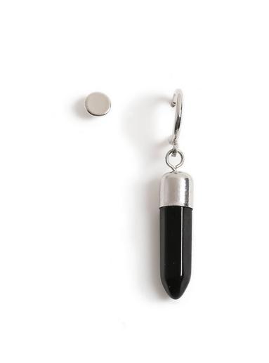Topman Mens Black Drop Earrings