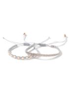 Topman Mens Rose Gold Look And Grey Fabric Bracelet Pack*