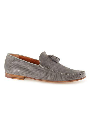 Topman Mens Grey Gray Suede Tassel Loafers