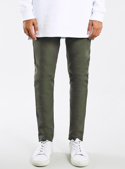 Topman Mens Green Khaki Oversized Pique Joggers