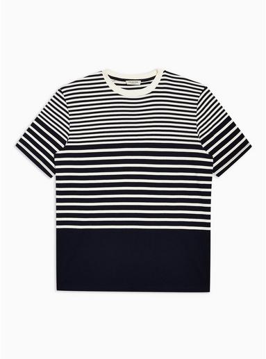 Topman Mens Navy Selected Homme Black Colour Block T-shirt