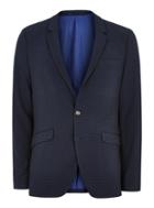 Topman Mens Blue Gingham Check Super Skinny Suit Jacket