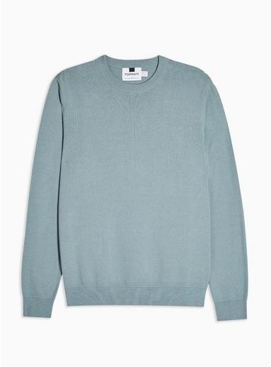 Topman Mens Green Twist Essential Jumper