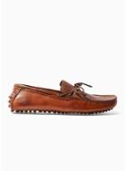 Topman Mens Brown Tan Monaco Leather Driver Shoes