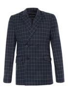 Topman Mens Blue Rogues Of London Navy Check Suit Jacket