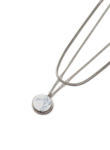 Topman Mens White Stone Multirow Necklace*