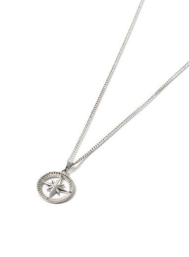 Topman Mens Silver Look Compass Pendant Necklace*