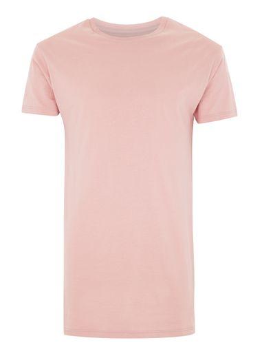 Topman Mens Pale Pink Longline Muscle T-shirt