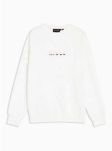 Nicce Mens Green Nicce White Split Chest Logo Sweatshirt