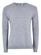 Topman Mens Blue White Twist Side Ribbed Sweater