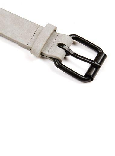 Topman Mens Grey Light Gray Suede Leather Belt