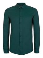 Topman Mens Green And Black Stretch Skinny Fit Dress Shirt