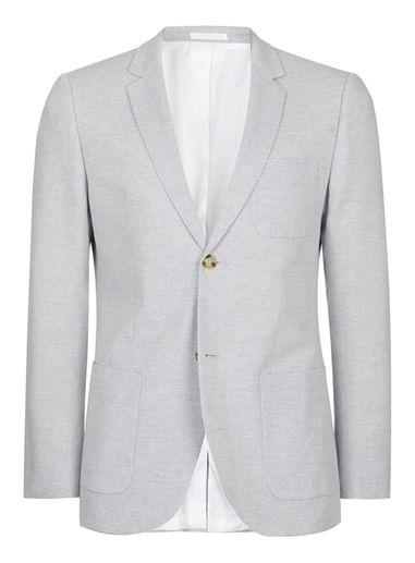 Topman Mens Light Blue Cotton Blend Skinny Fit Suit Jacket