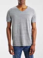 Topman Mens Mid Grey Grey Textured V-neck T-shirt