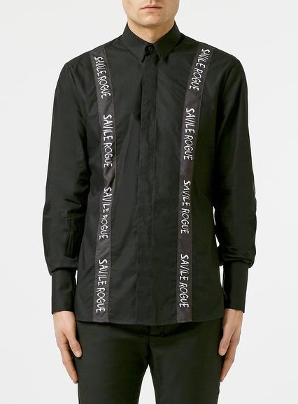 Topman Mens Rogues Of London Black Brace Design Shirt