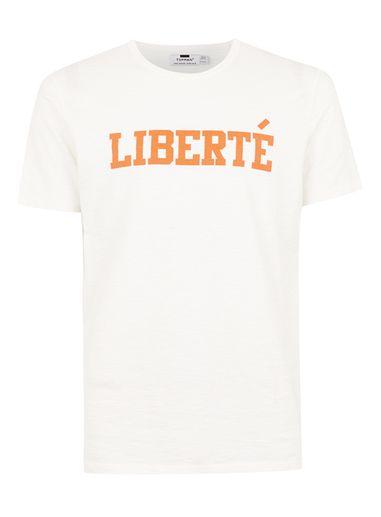 Topman Mens White 'liberte' T-shirt