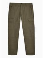 Topman Mens Khaki Uncuffed Cargo Trousers
