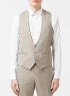 Topman Mens Cream Limted Edition Stone Suit Vest
