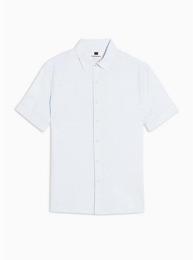 Topman Mens White Melange Slim Shirt